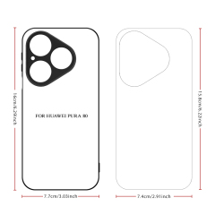 For Huawei Pura 80 Series, Pura 70 Series Sublimation Blank Rubber 2D TPU Phone Case Cover with Aluminum Sheet
