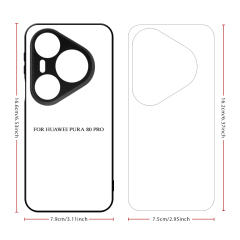 For Huawei Pura 80 Series, Pura 70 Series Sublimation Blank Rubber 2D TPU Phone Case Cover with Aluminum Sheet