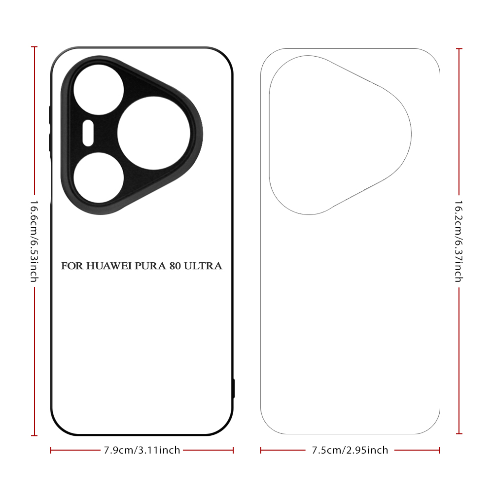 For Huawei Pura 80 Series, Pura 70 Series Sublimation Blank Rubber 2D TPU Phone Case Cover with Aluminum Sheet