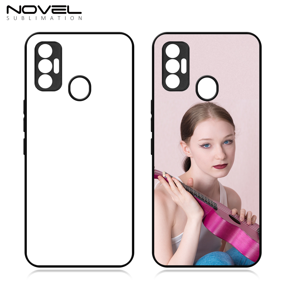 Smooth Sides!!! For Tecno Spark 7 Series Sublimation 2D TPU Silicone Phone Case Cover With Aluminum Insert