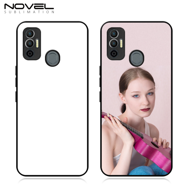 Smooth Sides!!! For Tecno Spark 7 Series Sublimation 2D TPU Silicone Phone Case Cover With Aluminum Insert