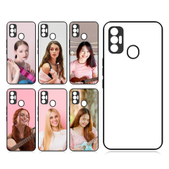 Smooth Sides!!! For Tecno Spark 7 Series Sublimation 2D TPU Silicone Phone Case Cover With Aluminum Insert