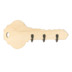 Sublimation Blank Wooden Key Rack with Hook Wood Key Holder with Hanging Hooks- Unique Key Shape & Regular Rectangle