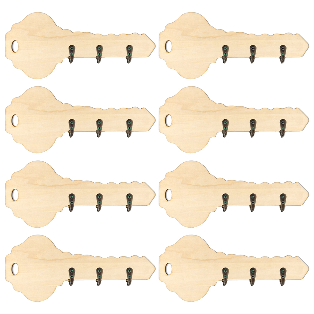 Sublimation Blank Wooden Key Rack with Hook Wood Key Holder with Hanging Hooks- Unique Key Shape & Regular Rectangle