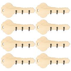 Sublimation Blank Wooden Key Rack with Hook Wood Key Holder with Hanging Hooks- Unique Key Shape & Regular Rectangle
