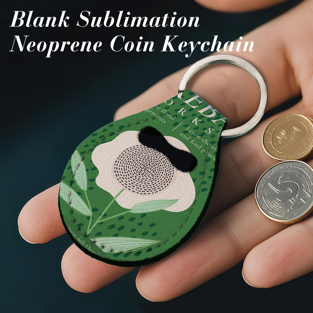 Sublimation Blank Neoprene Coin Bag Keychain Custom Design Heat Press Coin Case Keyring