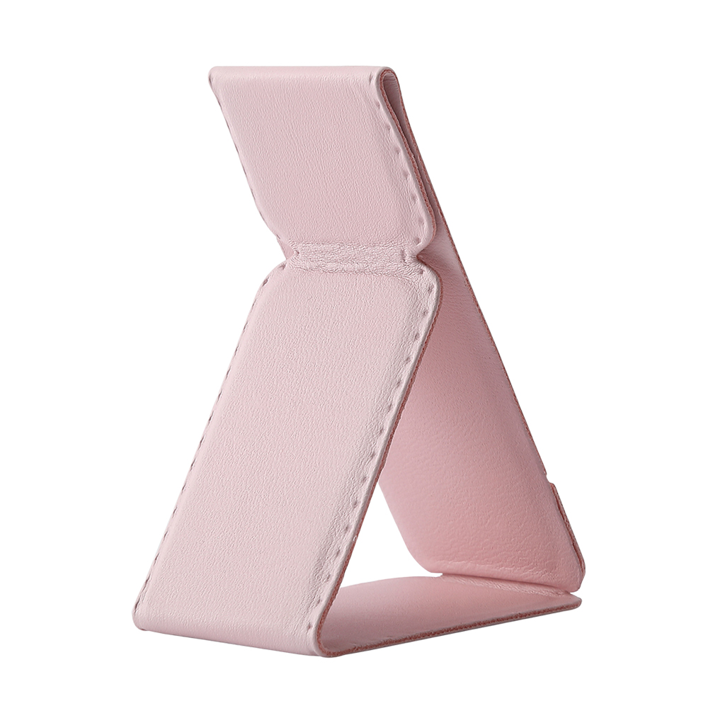 Universal Adhesive Phone Stand - Foldable Magnetic PU Leather Holder, Fits All Phone Models, 24 Colors