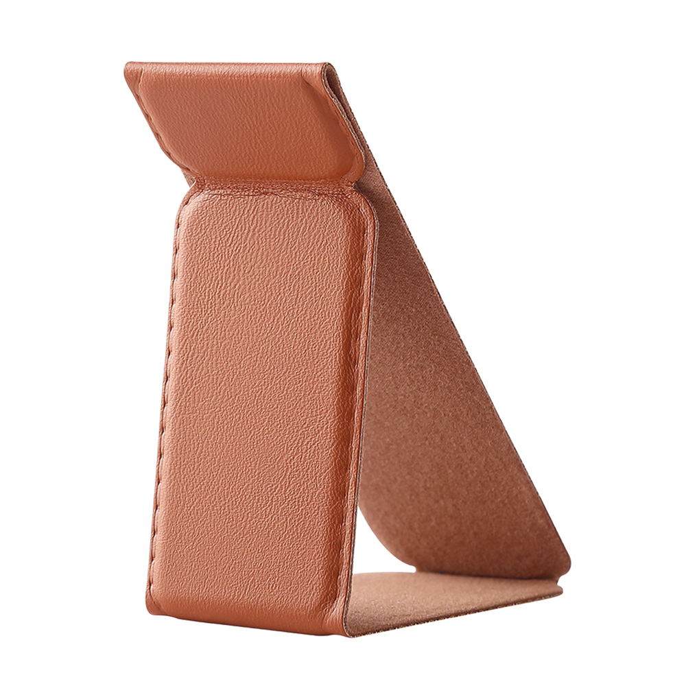 Universal Adhesive Phone Stand - Foldable Magnetic PU Leather Holder, Fits All Phone Models, 24 Colors