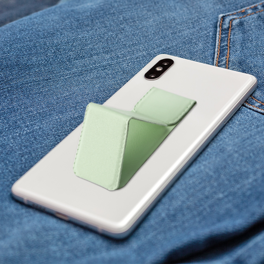 Universal Adhesive Phone Stand - Foldable Magnetic PU Leather Holder, Fits All Phone Models, 24 Colors