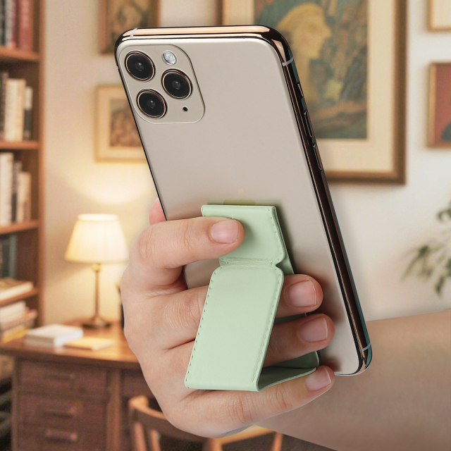 Universal Adhesive Phone Stand - Foldable Magnetic PU Leather Holder, Fits All Phone Models, 24 Colors