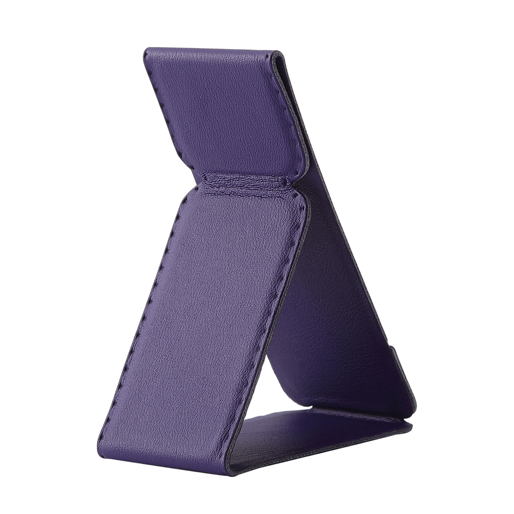 Universal Adhesive Phone Stand - Foldable Magnetic PU Leather Holder, Fits All Phone Models, 24 Colors