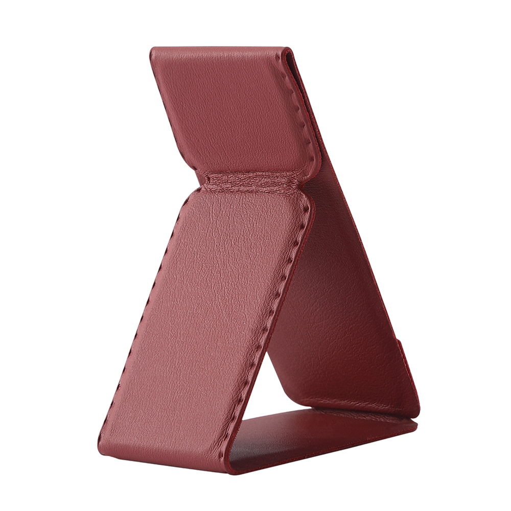 Universal Adhesive Phone Stand - Foldable Magnetic PU Leather Holder, Fits All Phone Models, 24 Colors