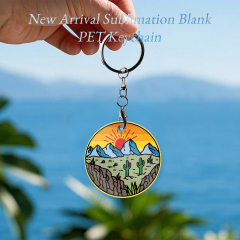 Sublimation PET Keychains Double-sided Printing Key Ring Custom Blank Round Keyring