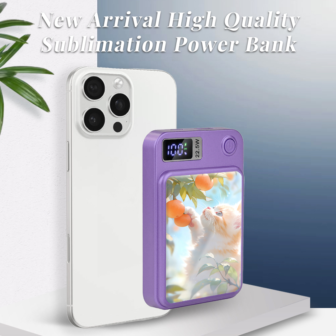 Customizable Sublimation Wireless 5000mAh Magnetic Portable Charger Power Bank Wireless Travel Fast Charger MagSafe Charge for iPhone 16/15/14/13/12 Series