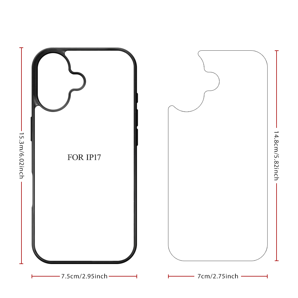 New Arrival Sublimation 2D TPU Phone Case for iPhone 17 Series, DIY Shell With Aluminum Sheet for iPhone 17, ip 17 pro, ip17 Air, ip17 Pro Max