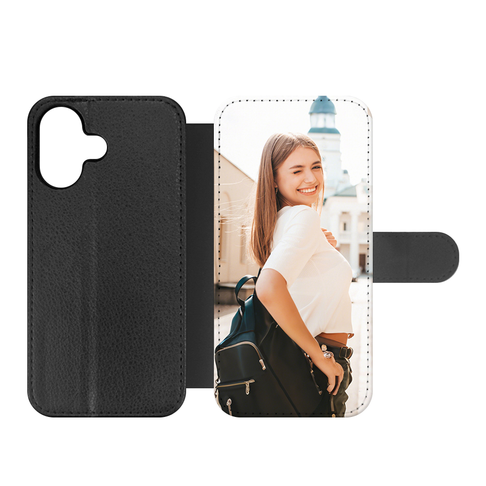 Sublimation Blank PU Leather Flip Phone Case for iPhone 17, 16 Series,iPhone Series TPU Inside Wallet with Card Holder and Stand