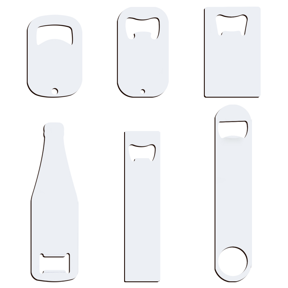Sublimation Blank Stainless Steel Bottle Opener Lightweight Portable Custom DIY Opener - 6 Shapes, Double-Sided Printable