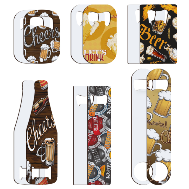 Sublimation Blank Stainless Steel Bottle Opener Lightweight Portable Custom DIY Opener - 6 Shapes, Double-Sided Printable