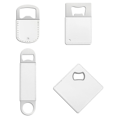New Arrival Sublimation DIY PU Leather Bottle Opener Double-Sided Printing 4 Styles