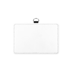 Sublimation PU Leather ID Card Holder Blank White Work Card MDF DIY Name Card, White Canvas Front for Printing, Horizontal & Vertical Versions