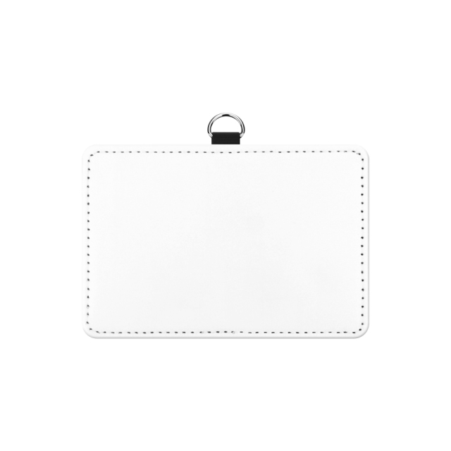 Sublimation PU Leather ID Card Holder Blank White Work Card MDF DIY Name Card, White Canvas Front for Printing, Horizontal & Vertical Versions