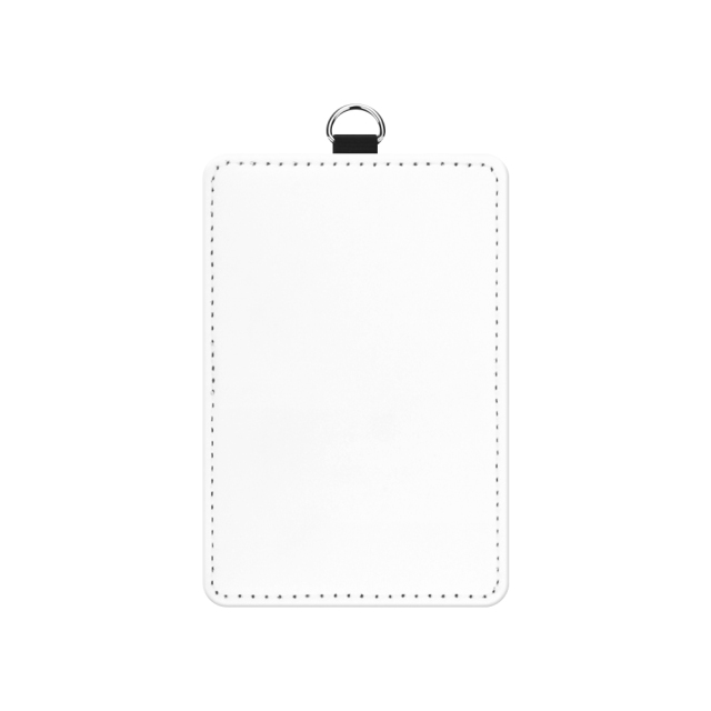 Sublimation PU Leather ID Card Holder Blank White Work Card MDF DIY Name Card, White Canvas Front for Printing, Horizontal & Vertical Versions