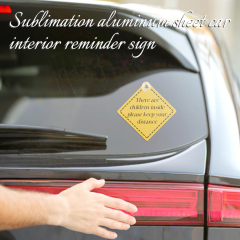 Sublimation Blank Car Window Sign  - Customizable Heat Transfer Aluminum Car Interior Reminder Sign - Includes Suction Cup for Easy Mounting
