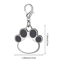 Sublimation Metal Keychain Pet Tags Single-sided Printing DIY Zinc Alloy Blank Colorful Dog Paw Dog Tag