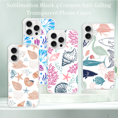 Transperant! For iPhone 16 Series Four Corner Anti-drop 2D TPU Phone Case Phone Cover With Metal Insert For Sublimation Printing