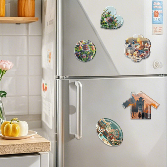 Sublimation Acrylic Fridge Magnets - Decorative Refrigerator Magnet with Adhesive Backing Magnets, Photo Magnet Frames for Refrigerator
