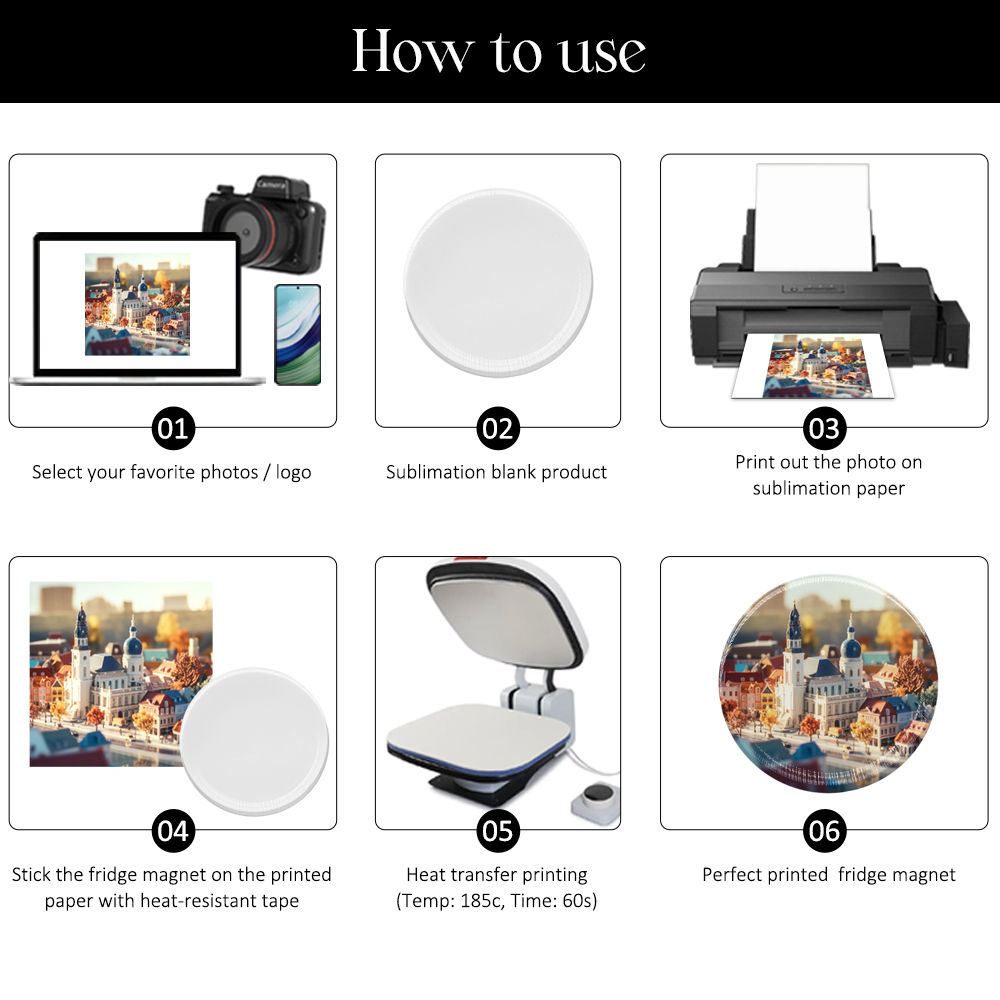 Sublimation Acrylic Fridge Magnets - Decorative Refrigerator Magnet with Adhesive Backing Magnets, Photo Magnet Frames for Refrigerator