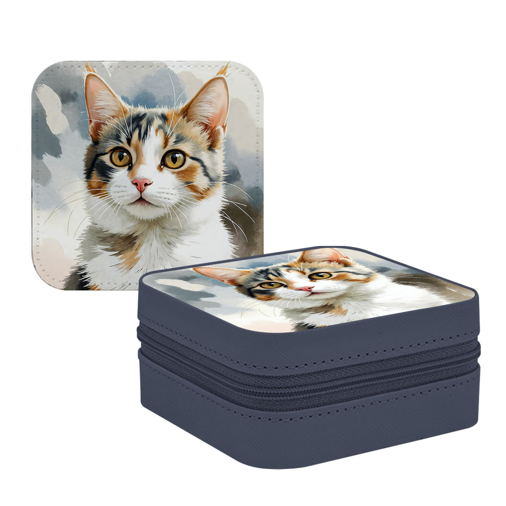 Sublimation Blank PU Premium Jewelry Box - Round & Square Shapes, 7 Colors, Ideal for Accessory Storage
