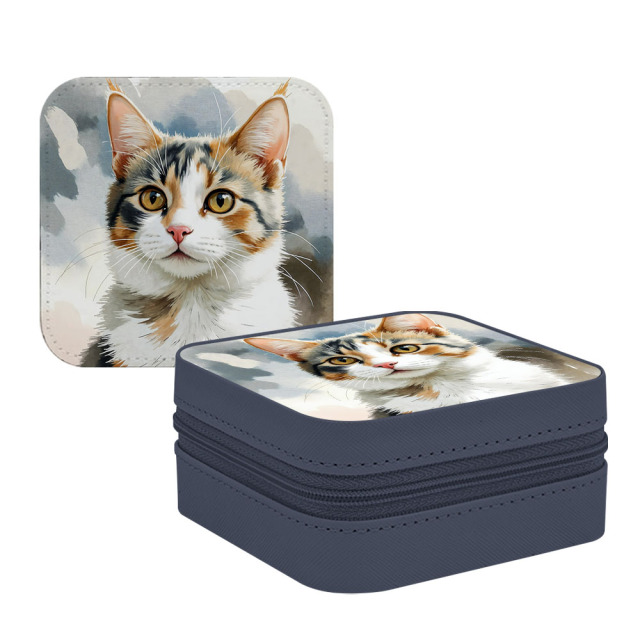 UV Printed Leather Mini Jewelry Box - Customizable Design for Wholesale & Promotional Gifts Stylish Organizer for Rings & Earrings 10*10cm Jewelry Box