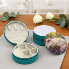 Sublimation Blank PU Premium Jewelry Box - Round & Square Shapes, 7 Colors, Ideal for Accessory Storage
