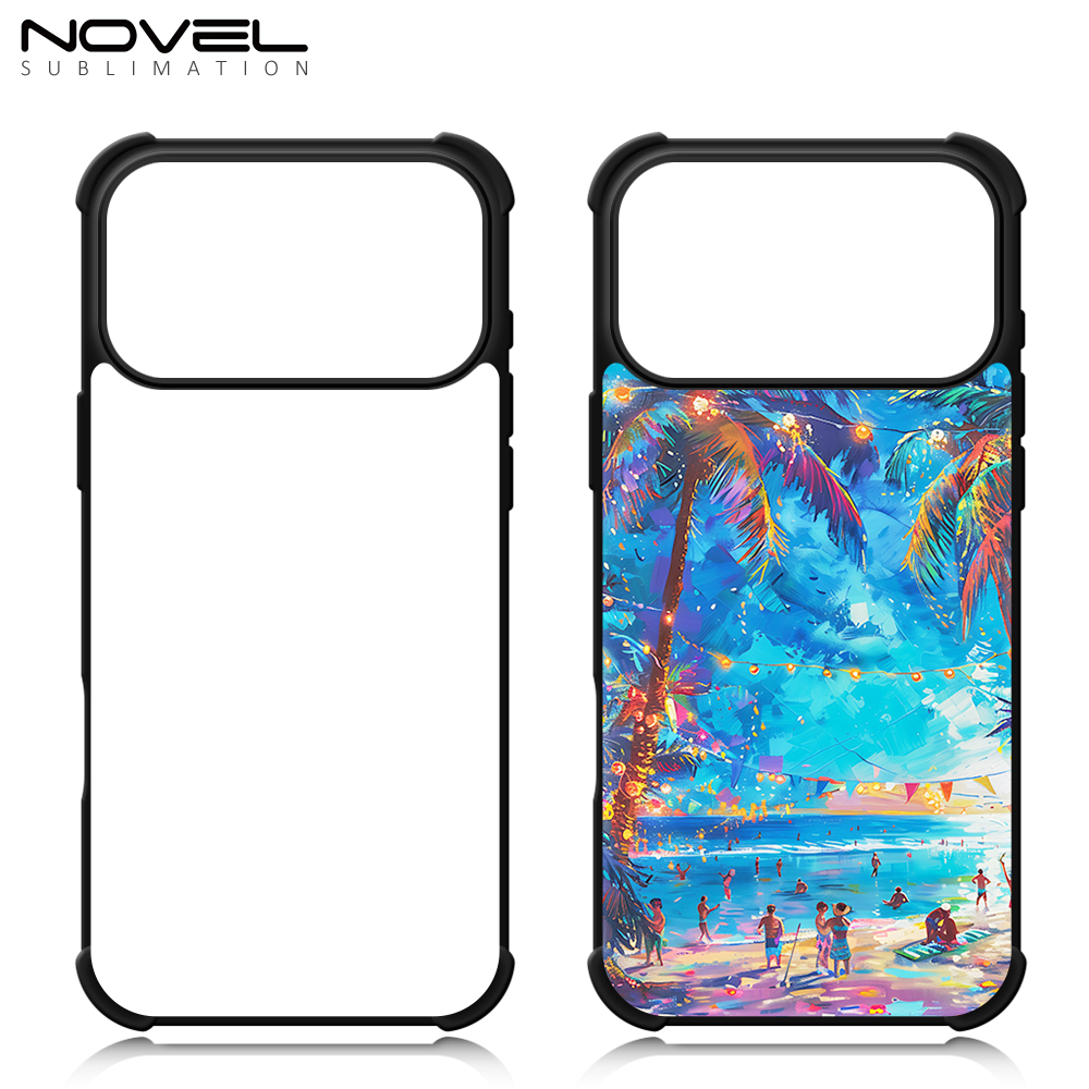 Anti-Shock! For iPhone 17 Series Four Corner Anti-drop 2D TPU Phone Case Phone Cover With Metal Insert For Sublimation Printing