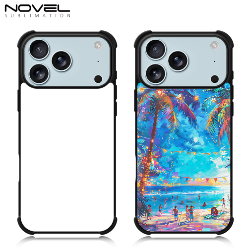 Anti-Shock! For iPhone 17 Series Four Corner Anti-drop 2D TPU Phone Case Phone Cover With Metal Insert For Sublimation Printing
