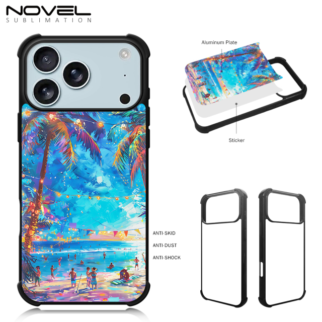 Anti-Shock! For iPhone 17 Series Four Corner Anti-drop 2D TPU Phone Case Phone Cover With Metal Insert For Sublimation Printing