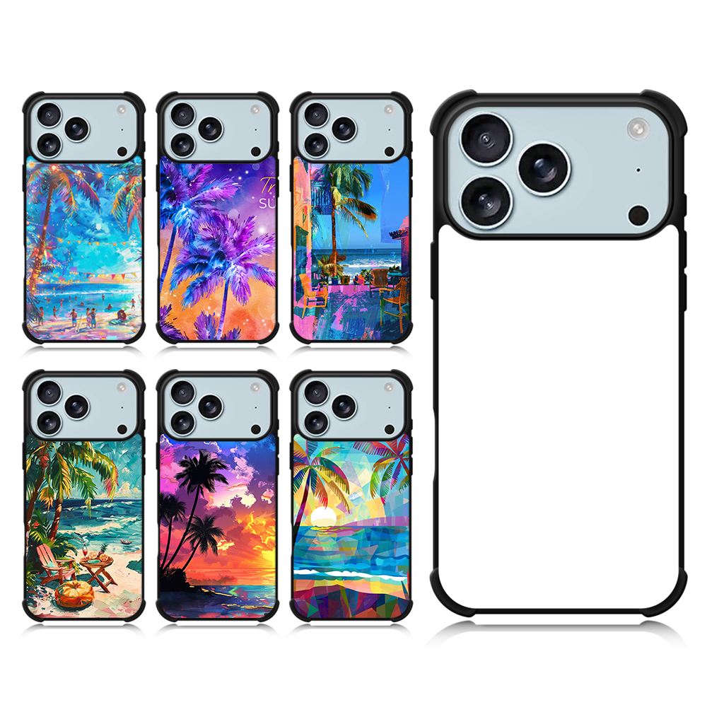 Anti-Shock! For iPhone 17 Series Four Corner Anti-drop 2D TPU Phone Case Phone Cover With Metal Insert For Sublimation Printing