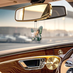 Sublimation Blank MDF Car Ornament, Butterfly Memorial Hanging Decoration, Customizable Vehicle Pendant