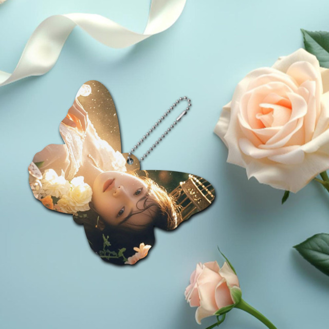 Sublimation Blank MDF Car Ornament, Butterfly Memorial Hanging Decoration, Customizable Vehicle Pendant