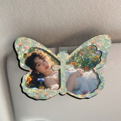 Sublimation Blank MDF Car Sunshade Clip, Butterfly Clip Design, Customizable Vehicle Sun Visor Clip