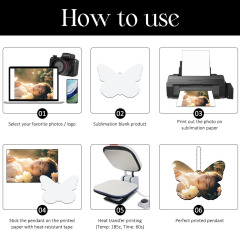 Sublimation Blank MDF Car Ornament, Butterfly Memorial Hanging Decoration, Customizable Vehicle Pendant