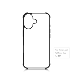 Anti-Shock! For iPhone 17 Series Four Corner Anti-drop 2D TPU Phone Case Phone Cover With Metal Insert For Sublimation Printing
