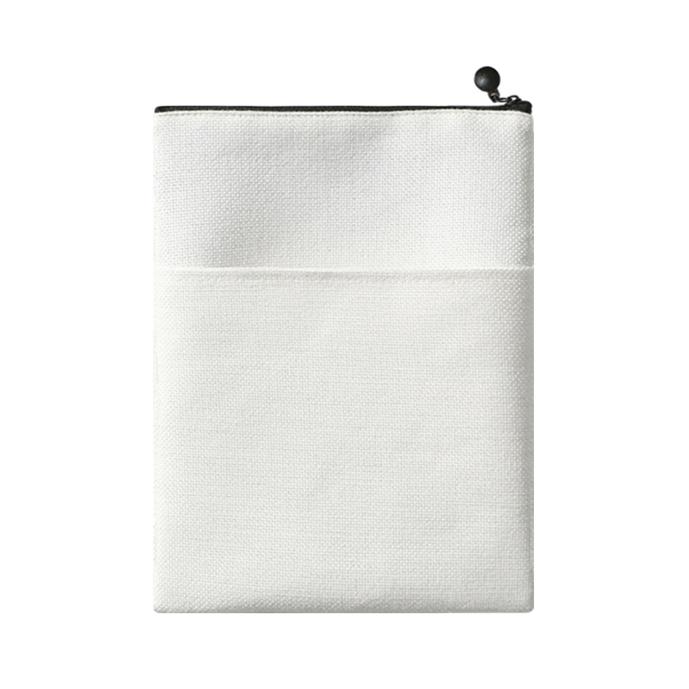 Sublimation Blank Cotton Linen Book Sleeve Book Bag Zippered Book Cover Pouch, Dustproof Book Protector with Printable Surface