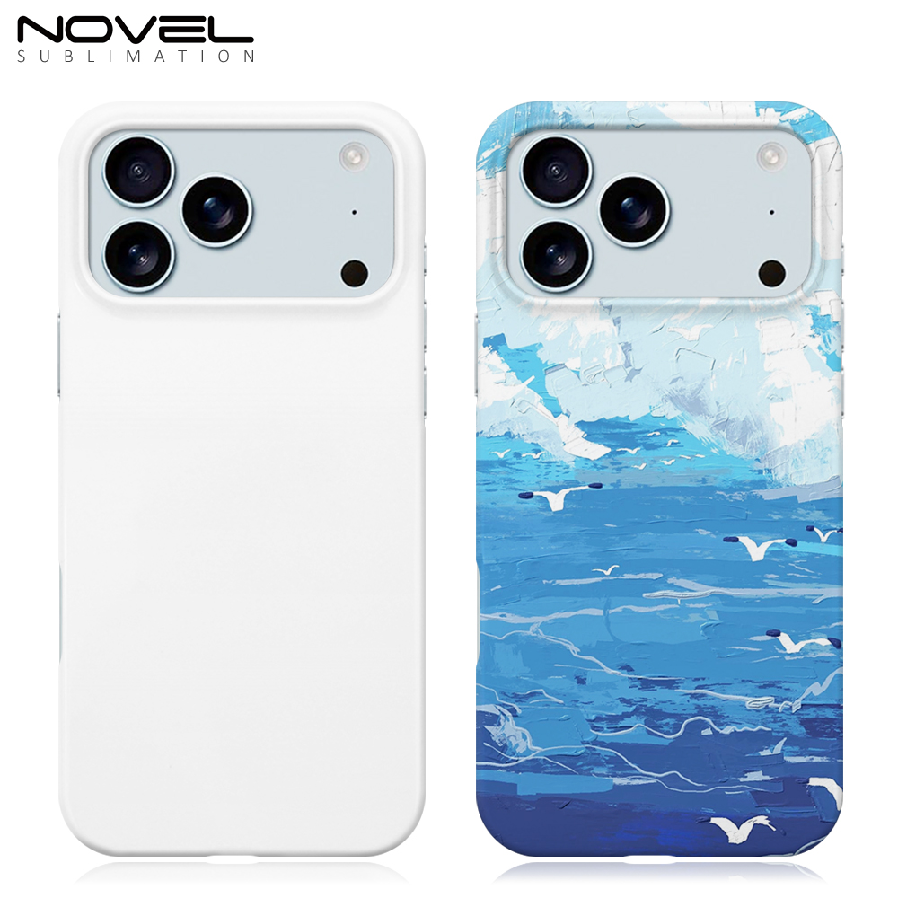Sublimation 3D Film Coated Hard Phone Case Heat Press Plastic Customizable Snap Phone Cover For iPhone 17 Series Semi-wrapped Cover Mobile Phone Case