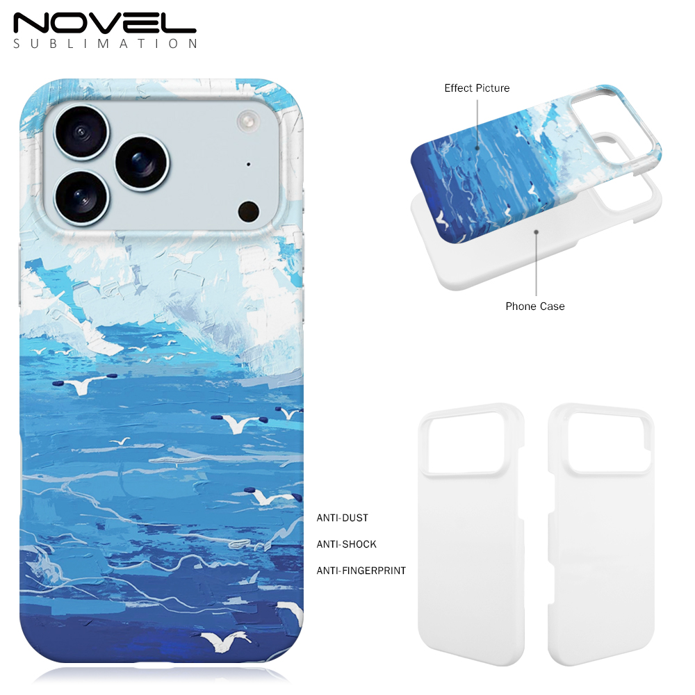 Sublimation 3D Film Coated Hard Phone Case Heat Press Plastic Customizable Snap Phone Cover For iPhone 17 Series Semi-wrapped Cover Mobile Phone Case
