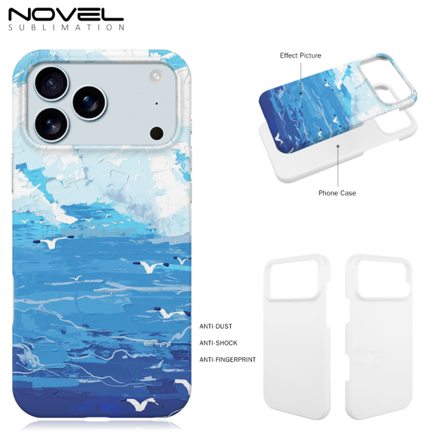 Sublimation 3D Film Coated Hard Phone Case Heat Press Plastic Customizable Snap Phone Cover For iPhone 17 Series Semi-wrapped Cover Mobile Phone Case