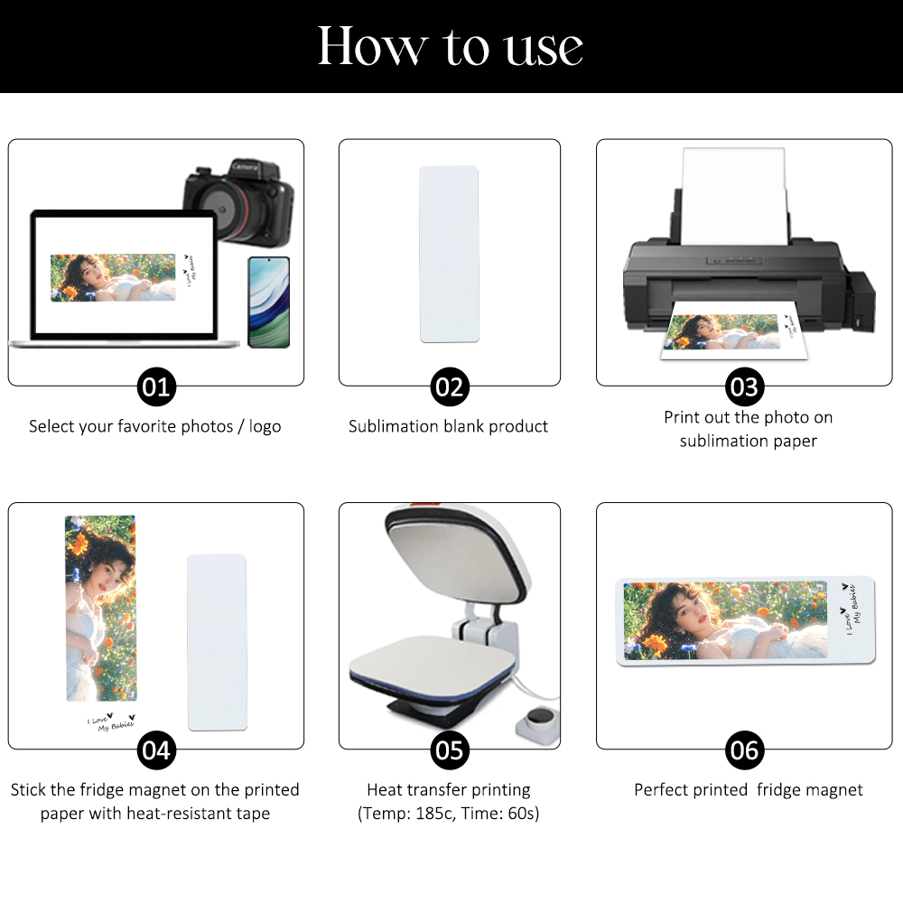 Sublimation Blank Soft Magnetic Rectangular Fridge Magnet, Custom Print Refrigerator Magnets