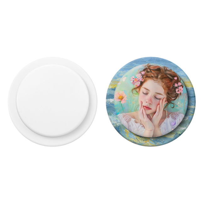 Sublimation Blank 3D Film Magnetic Airbag Stand Sublimation 3D Magnetic Popsocket Phone Grip with Expanding Kickstand