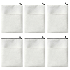 Sublimation Blank Cotton Linen Book Sleeve, Zippered Book Cover Pouch, Dustproof Book Protector with Printable Surface